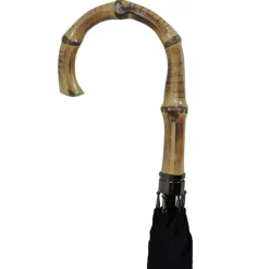 Mens Walking Umbrellas|Ladies Walking-Umbrella Heaven Bamboo Cane Crook Handle Umbrella Black