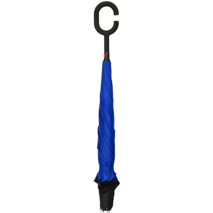 Windproof Umbrellas|Upside Down Umbrella-Umbrella Heaven Black and Blue C Handle Inside Out Umbrella