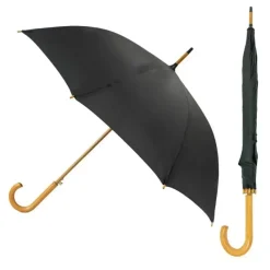 Mens Walking Umbrellas|Ladies Walking-Umbrella Heaven Wood Stick Umbrella Black