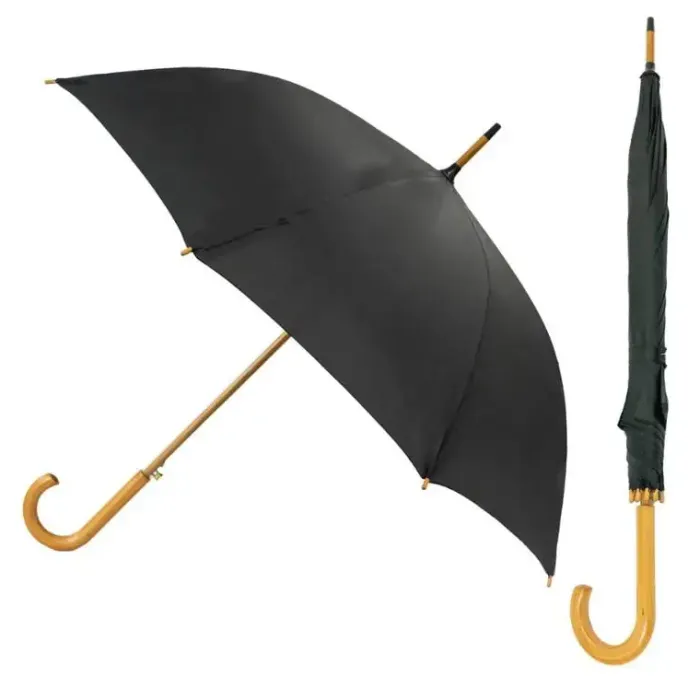 Mens Walking Umbrellas|Ladies Walking-Umbrella Heaven Wood Stick Umbrella Black
