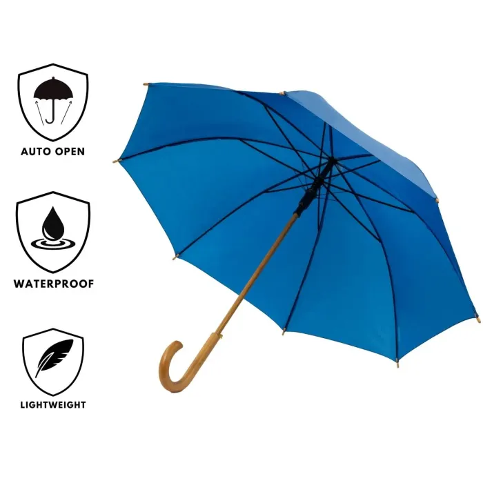 Mens Walking Umbrellas|Ladies Walking-Umbrella Heaven Wood Stick Umbrella Blue