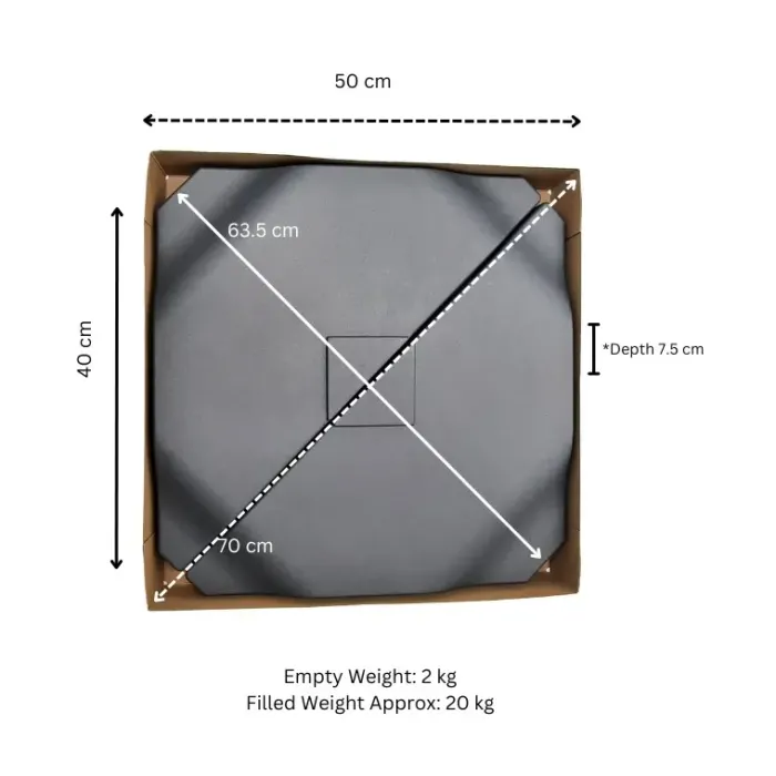 Umbrella / Parasol Bases|Garden Parasols-Umbrella Heaven Cantilever Parasol Base Tiles – sand fillable, 60kg (3 Slabs)
