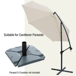 Umbrella / Parasol Bases|Garden Parasols-Umbrella Heaven Cantilever Parasol Base Tiles – water/sand fillable, 40kg (2 Slabs)