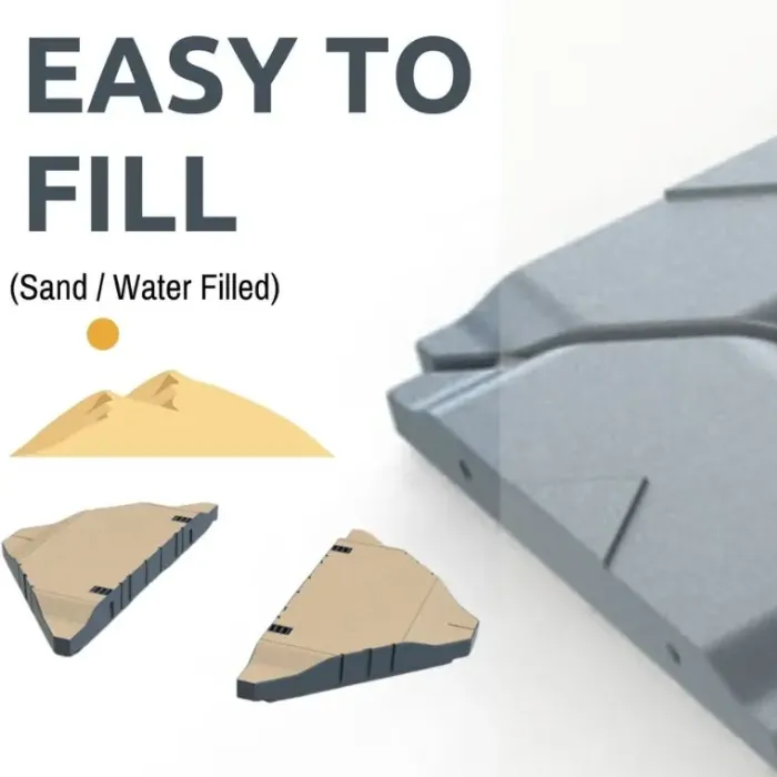 Umbrella / Parasol Bases|Garden Parasols-Umbrella Heaven Cantilever Parasol Base Tiles – water/sand fillable, 40kg (2 Slabs)