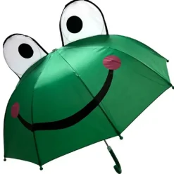 Novelty Umbrellas|Kids Character Umbrellas-Umbrella Heaven Child’s Pop-Up Frog Umbrella Green