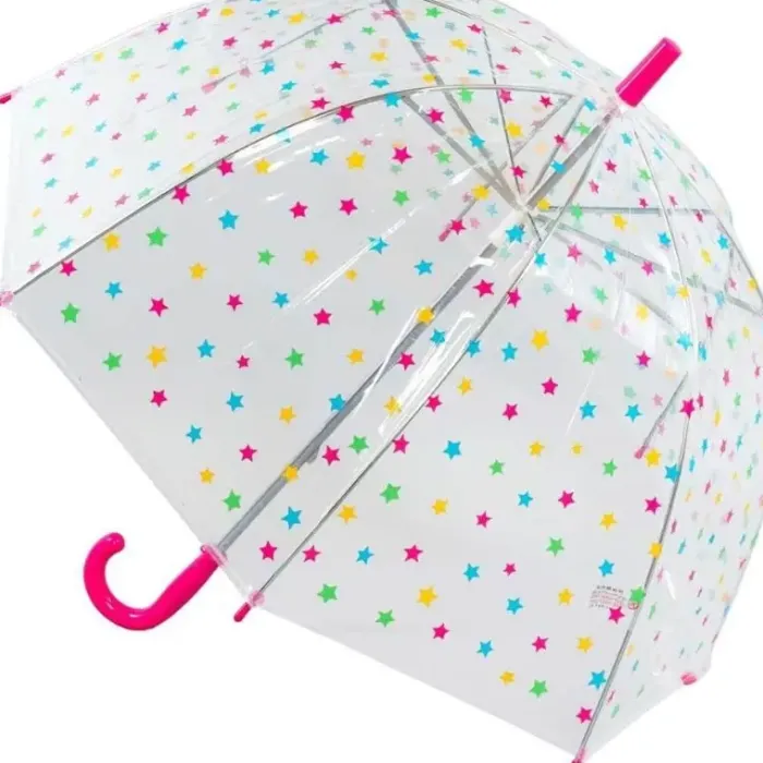 Kids Dome Umbrella|Boys Umbrellas-Umbrella Heaven Child’s PVC Stars Dome Umbrella Clear