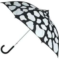 Novelty Umbrellas|Boys Umbrellas-Umbrella Heaven Cow Moo Flage White on Black Cow Print Umbrella
