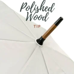 Bridal Umbrellas-Umbrella Heaven Crook Handle Wood Stick Wedding Umbrella White
