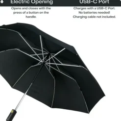 Novelty Umbrellas|Mens Folding Umbrellas-Umbrella Heaven Electric Umbrella – Electric Opening Umbrella Black