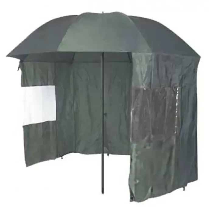 Fishing Umbrellas|Beach Parasols-Umbrella Heaven Fishing Umbrella with Shelter Designed by Rob McAlister Ltd Green