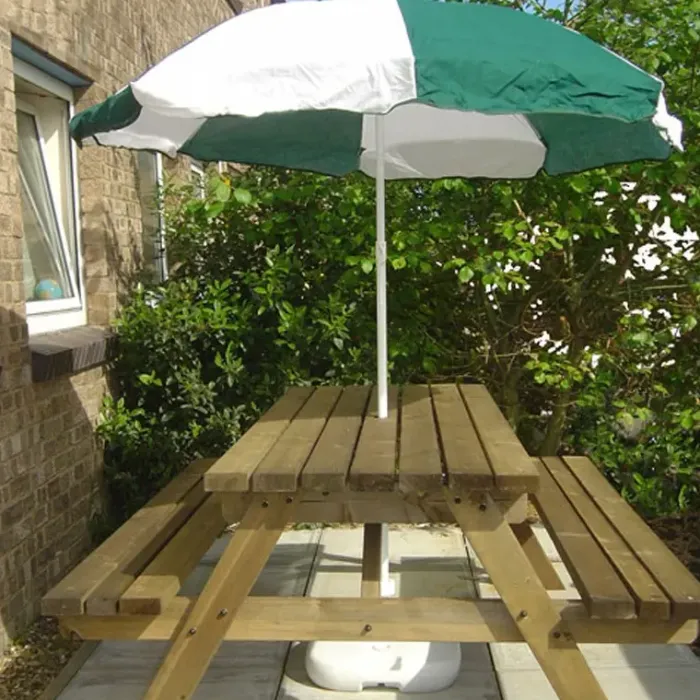 Garden Parasols-Umbrella Heaven Forest Green and White Garden Parasol Outdoor Umbrella
