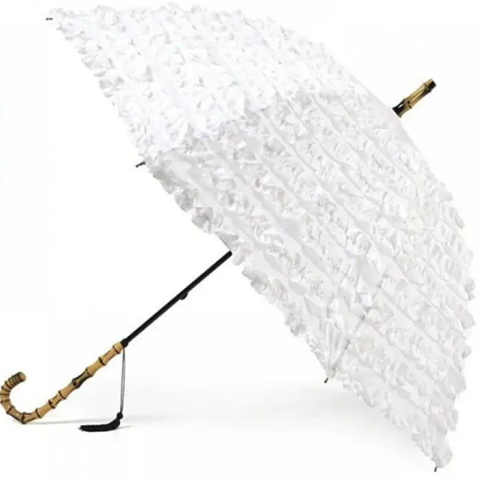 Bridal Umbrellas|Frilly Umbrellas-Umbrella Heaven Frilled Wedding Parasol – FiFi Wedding Umbrella BLANC White