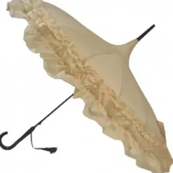 Bridal Umbrellas|Ladies Vintage Umbrellas-Umbrella Heaven GiGi Double Frill Pagoda Umbrella Cream