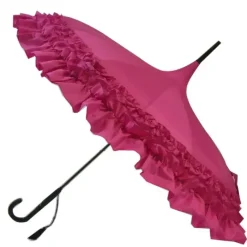 Bridal Umbrellas|Ladies Vintage Umbrellas-Umbrella Heaven GiGi Double Frill Pagoda Umbrella Pink