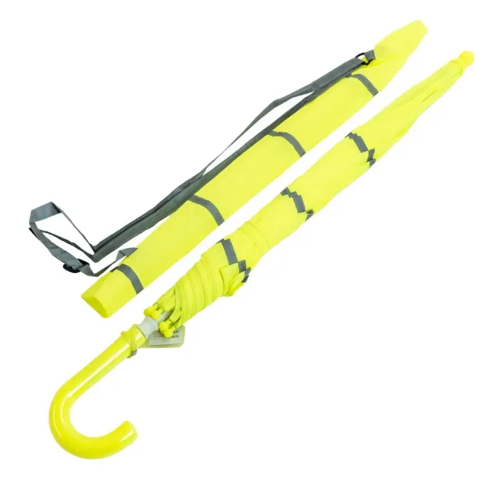 Hi Vis Safety Umbrellas|Boys Umbrellas-Umbrella Heaven Hi-Vis Umbrella – Child Safe Hi Vis Yellow Safety Umbrella