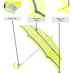 Hi Vis Safety Umbrellas|Boys Umbrellas-Umbrella Heaven Hi-Vis Umbrella – Child Safe Hi Vis Yellow Safety Umbrella