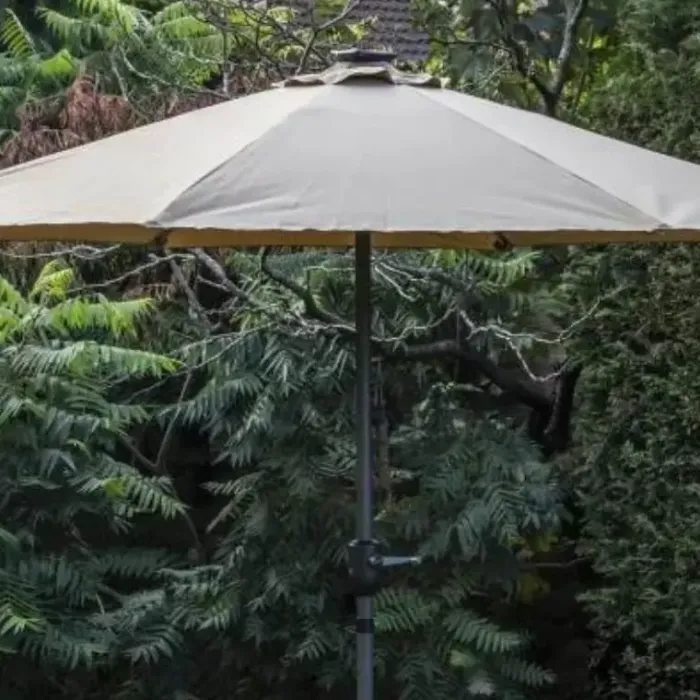 UV Protection Garden Parasols|Garden Parasols-Umbrella Heaven 2.7m Solar Parasol Aluminium with LED Lights & On / Off Button