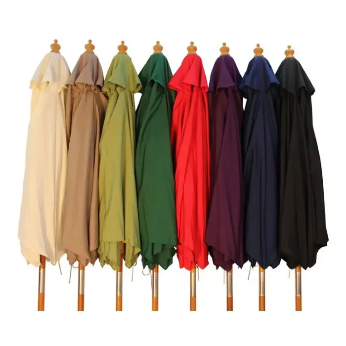 Garden Parasols|Beach Parasols-Umbrella Heaven 2.5m Wood Pulley Parasol UV 50+ choice of 10 colours
