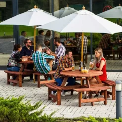 Garden Parasols|Beach Parasols-Umbrella Heaven 2.5m Wood Pulley Parasol UV 50+ choice of 10 colours