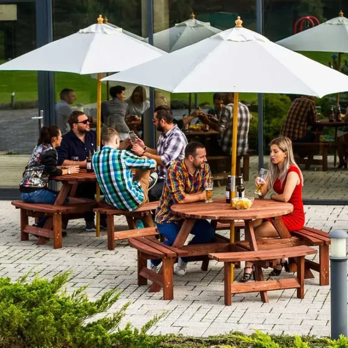 Garden Parasols|Beach Parasols-Umbrella Heaven 2.5m Wood Pulley Parasol UV 50+ choice of 10 colours
