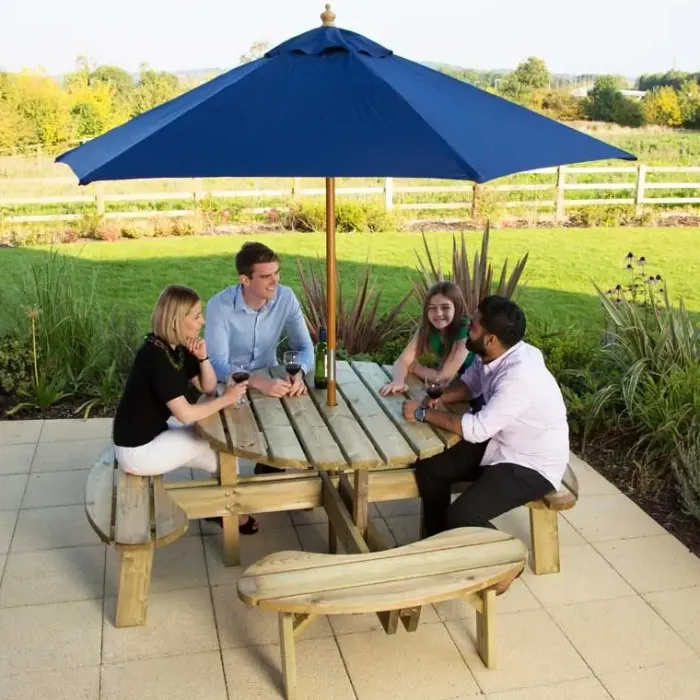 Garden Parasols|Beach Parasols-Umbrella Heaven 2.5m Wood Pulley Parasol UV 50+ choice of 10 colours