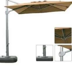 UV Protection Garden Parasols|Garden Parasols-Umbrella Heaven 3m x 3m Premium Parasol Square Cantilever