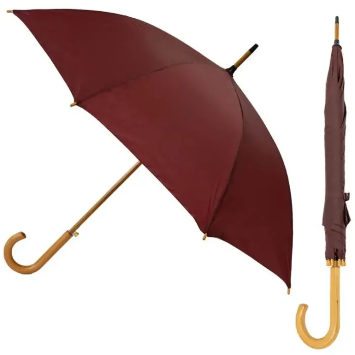 Mens Walking Umbrellas|Ladies Walking-Umbrella Heaven Maroon Wood Stick Umbrella