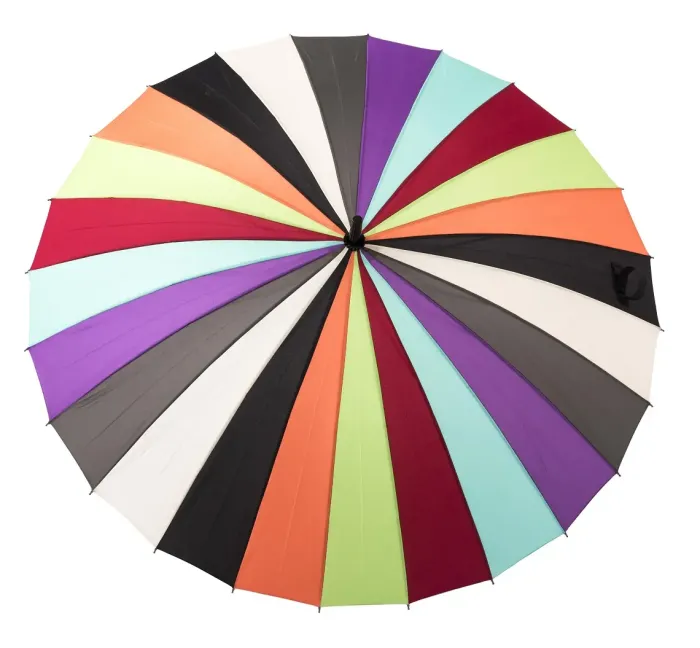 Mens Walking Umbrellas|Ladies Vintage Umbrellas-Umbrella Heaven Multicoloured Umbrella – 24 Panels – The Colour Wheel Multi-Coloured