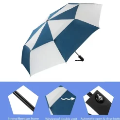 Golf Umbrellas|Golf Umbrellas-Umbrella Heaven Navy and White Folding Golf Umbrella