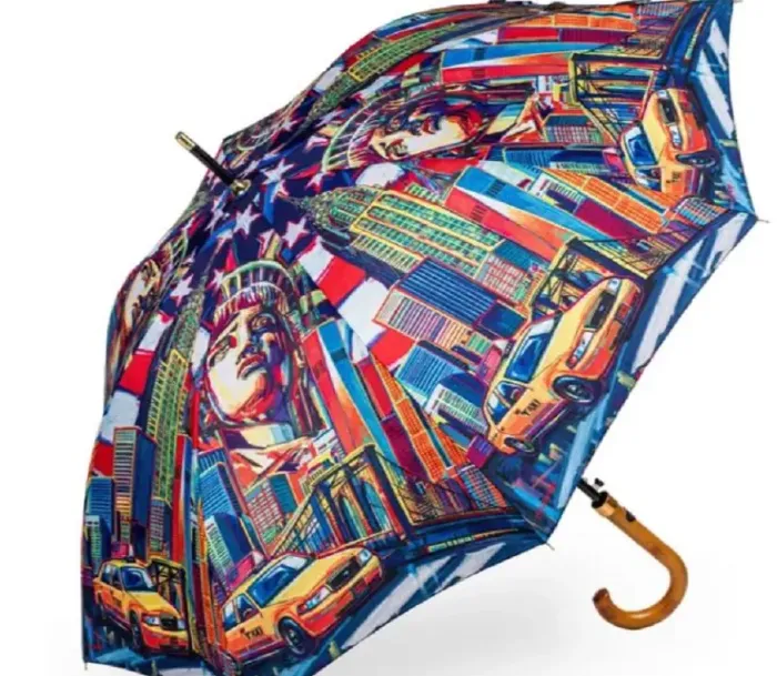 Mens Designer Umbrellas|Mens Walking Umbrellas-Umbrella Heaven New York Umbrella – New York City Walking Umbrella Multi-Coloured