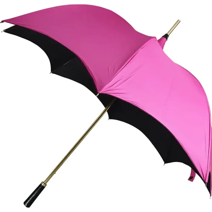 Golf Umbrellas|Ladies Golf Umbrellas-Umbrella Heaven Pink and Black Gothic-Style Umbrella – SABRINA