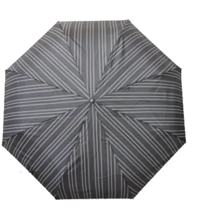 Mens Designer Umbrellas|Mens Folding Umbrellas-Umbrella Heaven Pinstripe Compact Umbrella with Crook Handle – VOGUE GreyStripes
