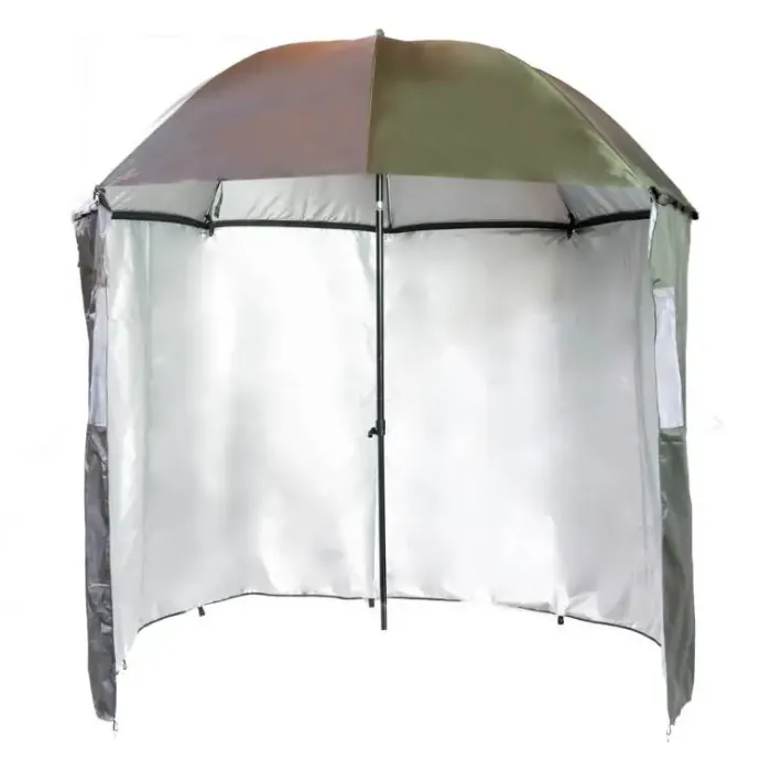 Garden Parasols|Beach Parasols-Umbrella Heaven Portable UV Parasol with Zip On Windbreak – “SheltaShade” – 2.2m Standard or 3m XL Green