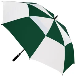 Windproof Golf Umbrellas|Golf Umbrellas-Umbrella Heaven Premium Green & White Golf Umbrella – Vented – Windproof – Auto-Open