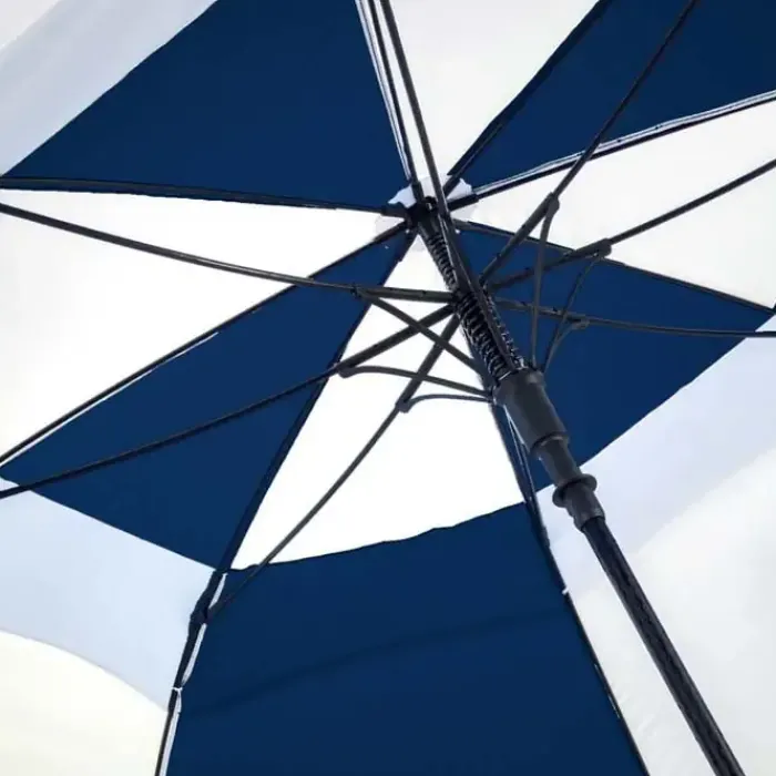 Windproof Golf Umbrellas|Golf Umbrellas-Umbrella Heaven Premium Navy & White Golf Umbrella – Vented – Windproof – Auto-Open