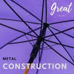 Ladies Walking-Umbrella Heaven Purple Wood Stick Umbrella