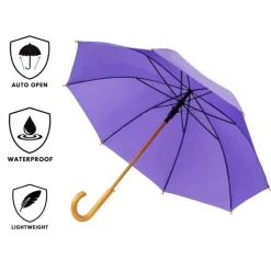 Ladies Walking-Umbrella Heaven Purple Wood Stick Umbrella