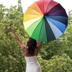 Bridal Umbrellas|Mens Walking Umbrellas-Umbrella Heaven Rainbow Pagoda Umbrella Multi-Coloured