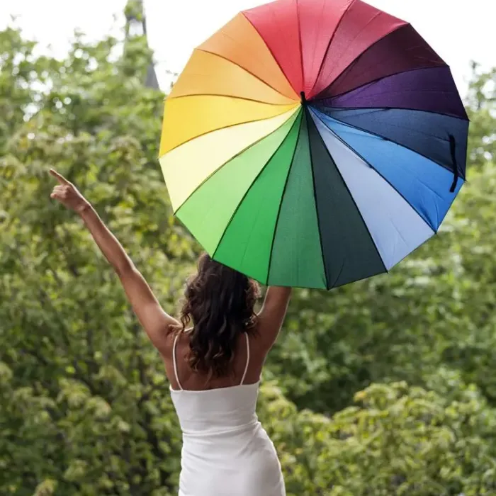 Bridal Umbrellas|Mens Walking Umbrellas-Umbrella Heaven Rainbow Pagoda Umbrella Multi-Coloured