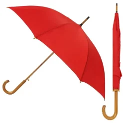 Ladies Walking-Umbrella Heaven Wood Stick Umbrella Red