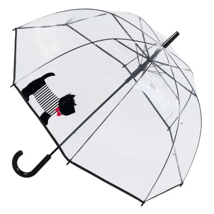 Mens Walking Umbrellas|Animal, Birds & Butterfly Art-Umbrella Heaven Scottie Dog Dome Umbrella Clear