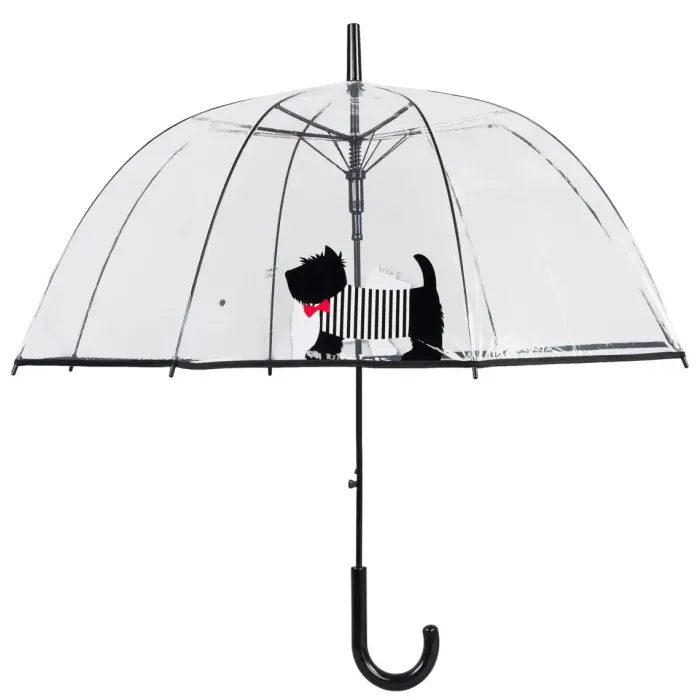 Mens Walking Umbrellas|Animal, Birds & Butterfly Art-Umbrella Heaven Scottie Dog Dome Umbrella Clear