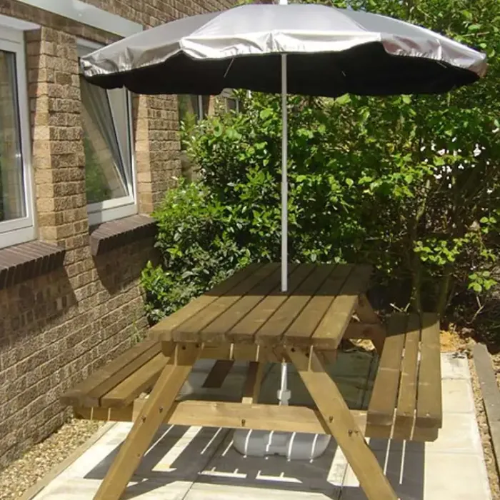 UV Protection Garden Parasols|Garden Parasols-Umbrella Heaven back UV Protective Garden and Beach Parasol Silver
