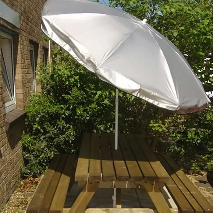 UV Protection Garden Parasols|Garden Parasols-Umbrella Heaven back UV Protective Garden and Beach Parasol Silver