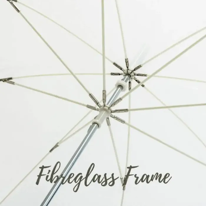 Bridal Umbrellas|Dome Umbrellas-Umbrella Heaven Vision Clear White Trim Dome Umbrella