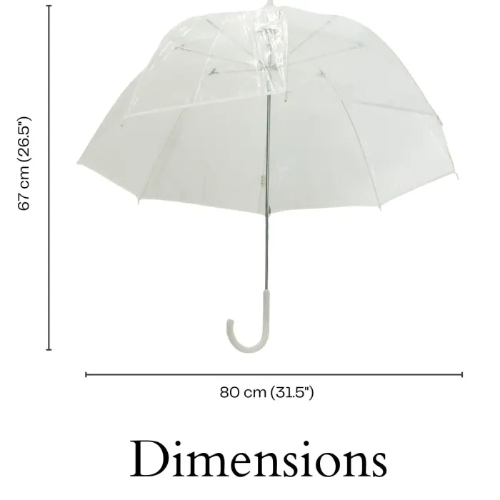 Bridal Umbrellas|Dome Umbrellas-Umbrella Heaven Vision Clear White Trim Dome Umbrella