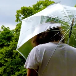 Bridal Umbrellas|Dome Umbrellas-Umbrella Heaven Vision Clear White Trim Dome Umbrella