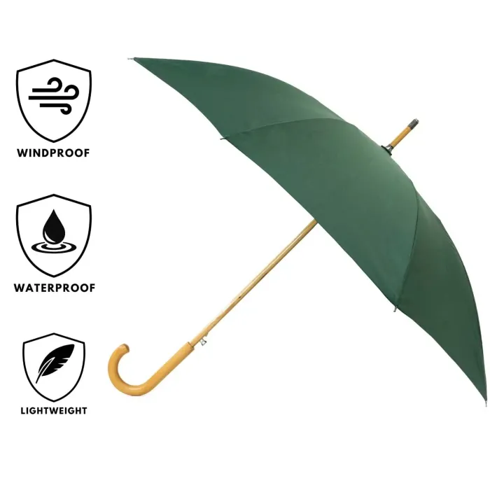 Windproof Umbrellas|Mens Windproof Umbrella-Umbrella Heaven Warwick Waterproof Walking Umbrella Green